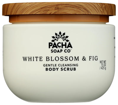 PACHA SOAP White Blossom & Fig Body Scrub, 15 OZ