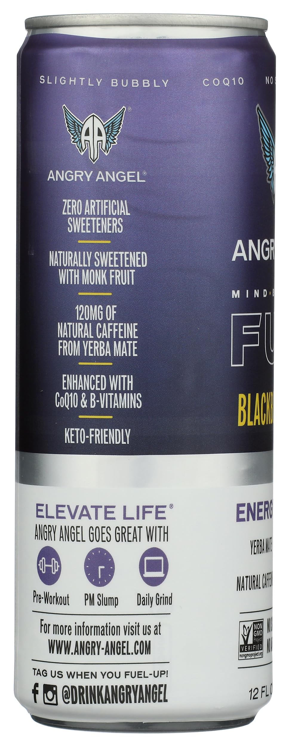 Angry Angel, Drink Energy Blackberry Lemon, 12 Fl Oz