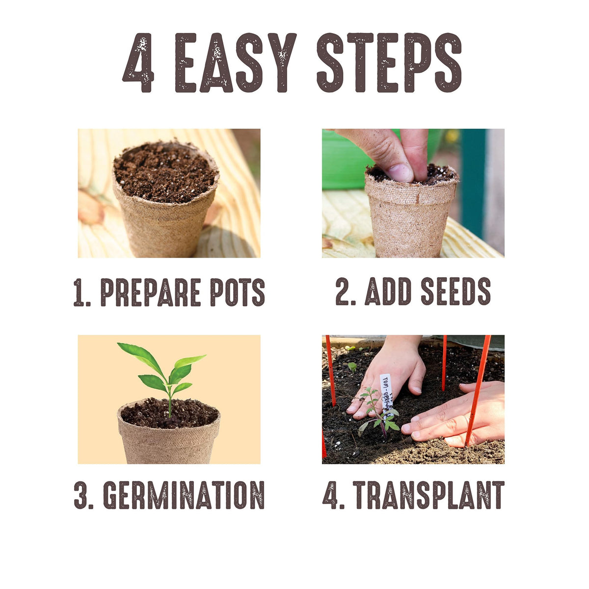 Jiffy Seed Starting 5" Biodegradable Peat Pots