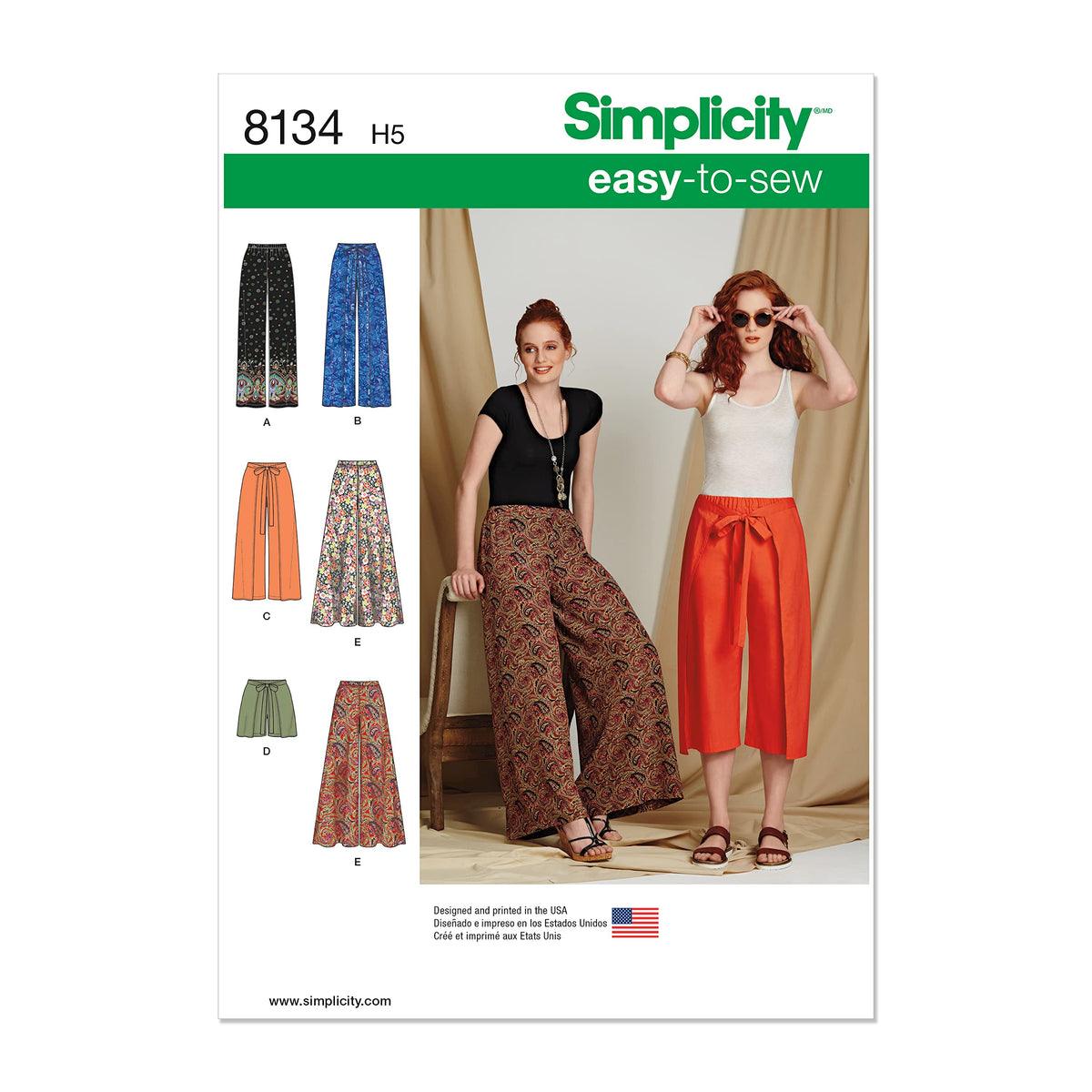 Simplicity S8134 Easy-to-Sew Women's Pants, Culottes & Shorts Sewing Pattern, Sizes 6-14