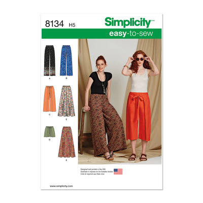Simplicity S8134 Easy-to-Sew Women's Pants, Culottes & Shorts Sewing Pattern, Sizes 6-14