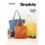 Simplicity Unlined Tote Bag Packet, Code 9308 Sewing Pattern, One Size, White, (SS9308OS)