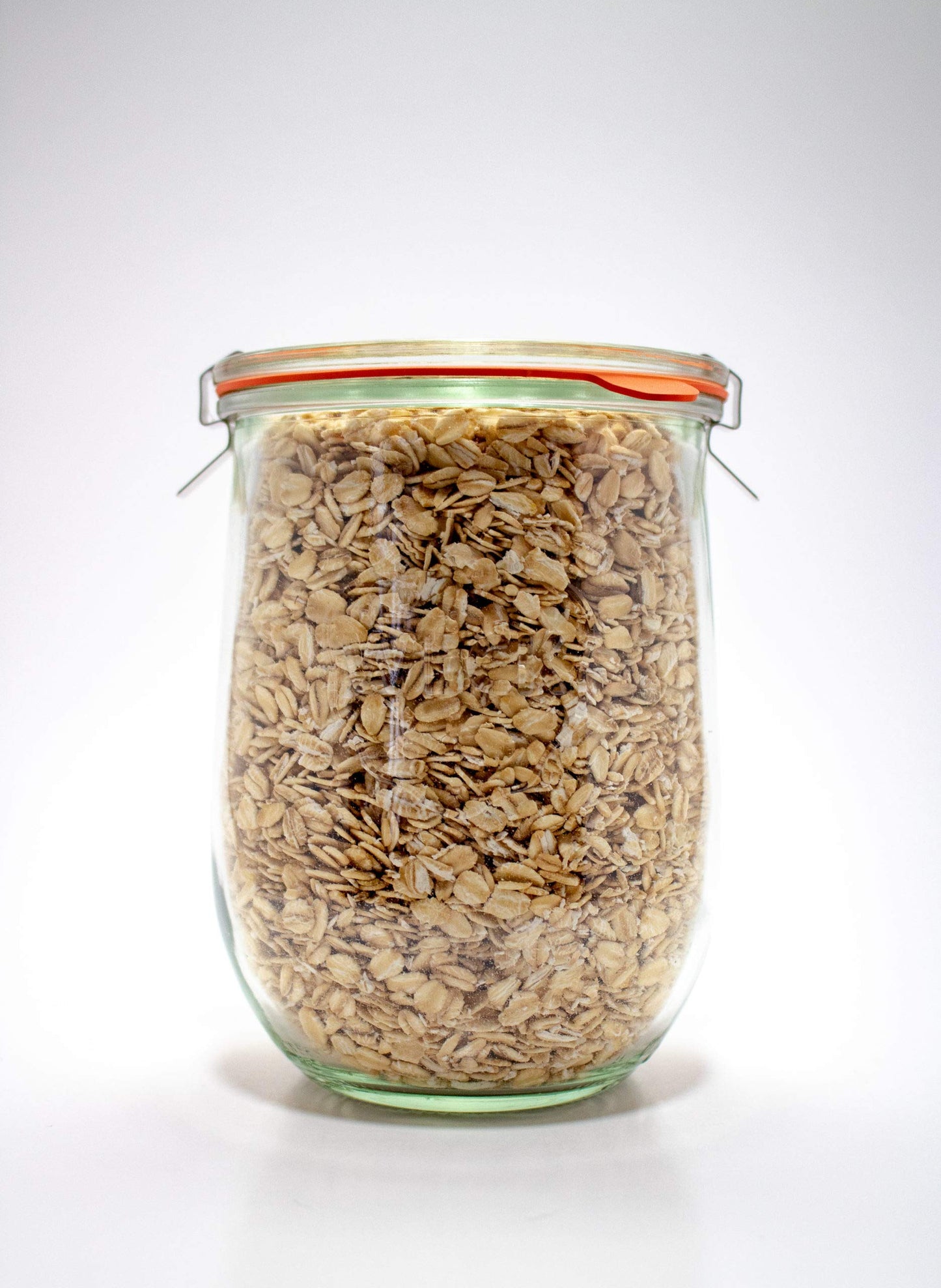 Weck Tulip Jar Rubber Sole & Two Metal Clamps Food Storage Jar Round Preserve Container Clear Preserving Seal Wire Clip Fastening Kitchen Canning Cereal Sugar Beans Spice - 33.8 fl. oz Single 1 liter