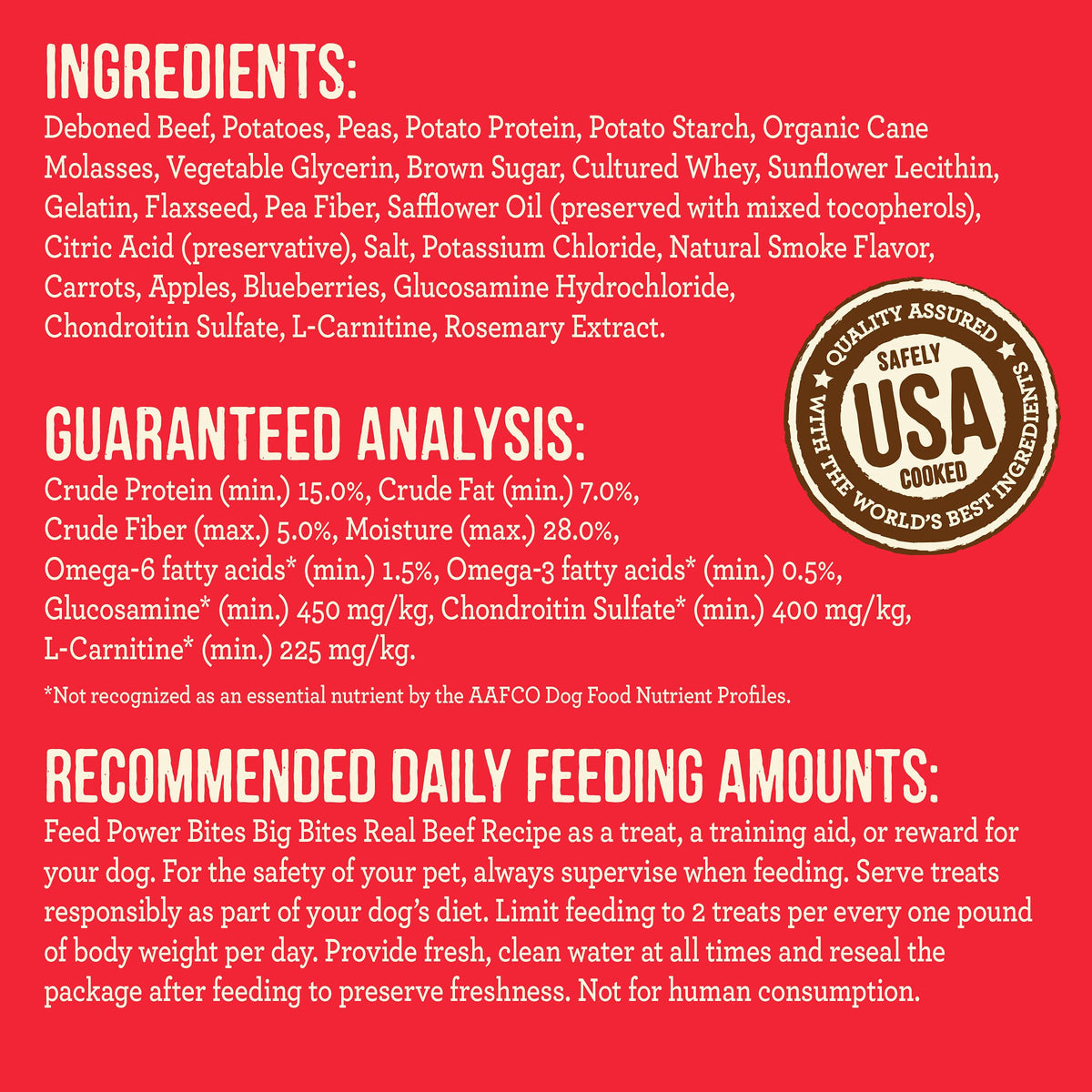 Merrick Power Bites Dog Treats Big Bites, Beef and Sweet Potato Recipe - 6 oz Bag