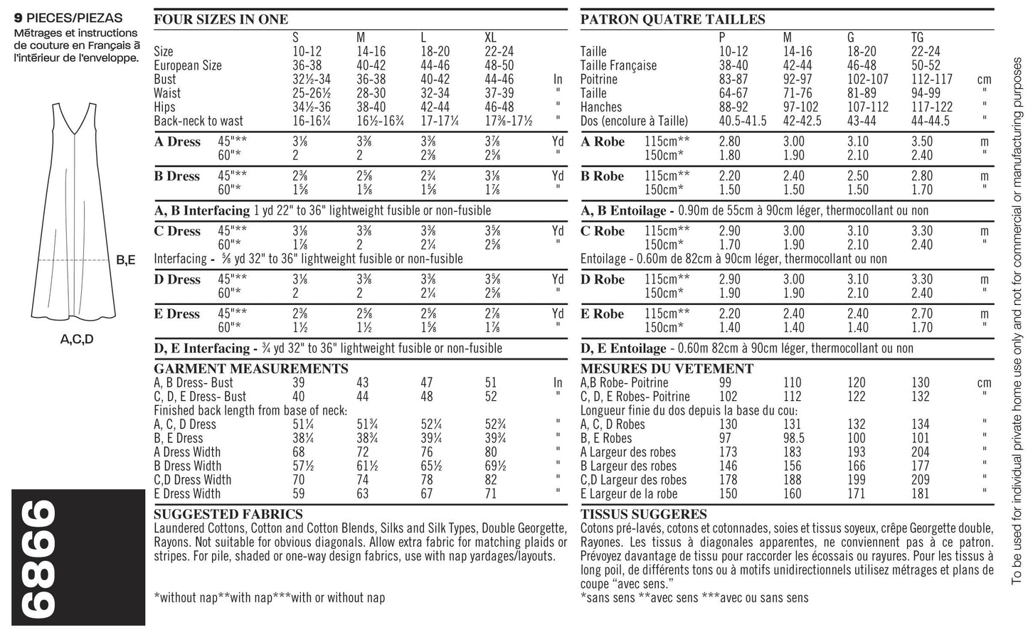 New Look N6866 Women's Dress Sewing Pattern, Neckline & Length Variations, Sizes S-XL