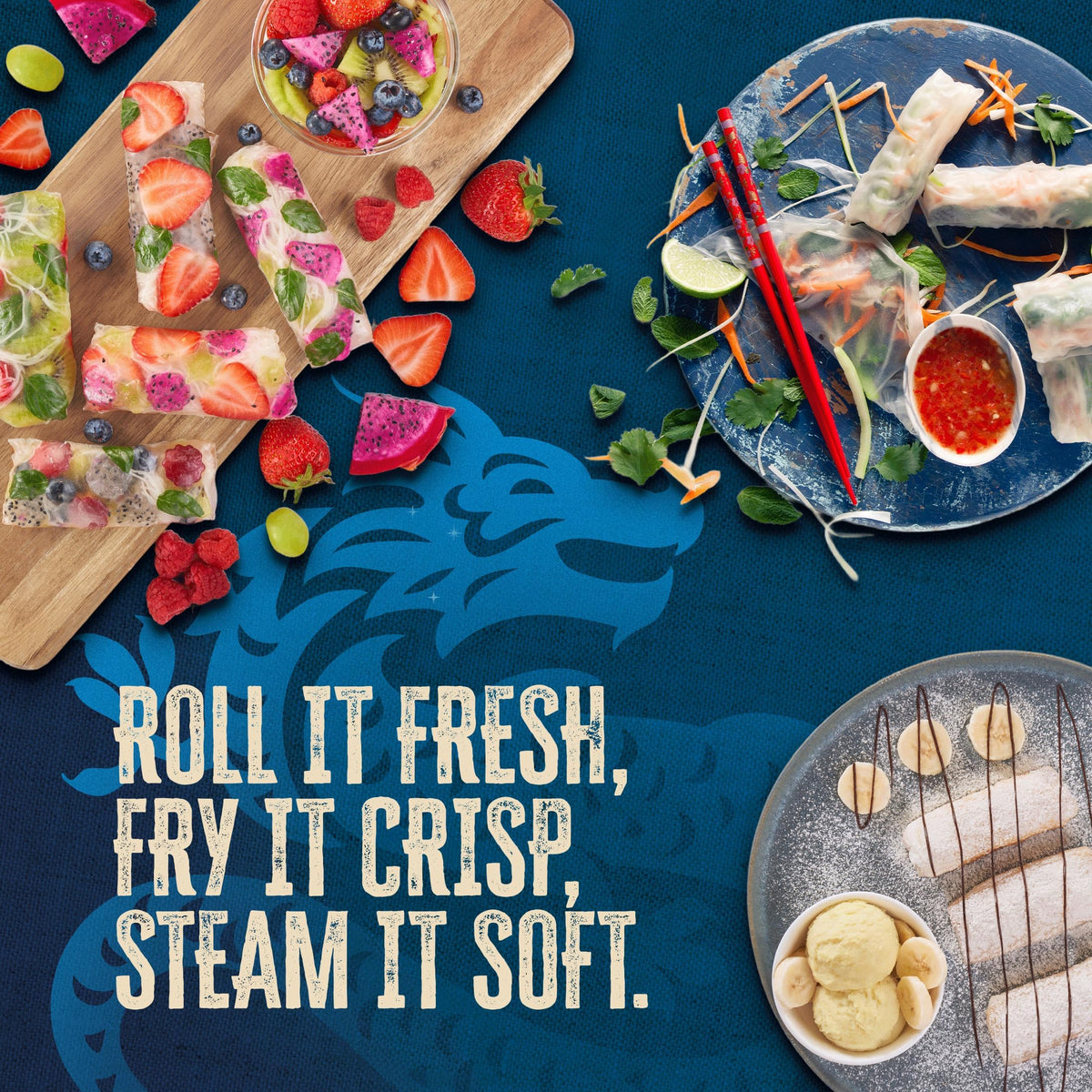 Blue Dragon Rice Paper Spring Roll Wrappers 4.7oz (Pack of 1) - Vietnamese Rice Paper Sheets - No Added Colors, Flavors Or Preservatives - Vegan, Gluten Free, Non-GMO