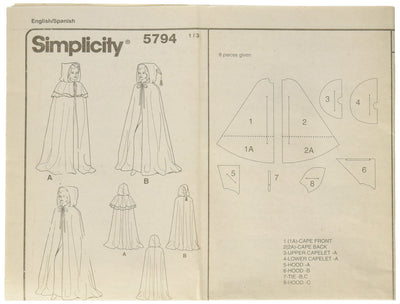 Simplicity Women's Cape Cosplay and Costume Sewing Patterns, Sizes XS-L