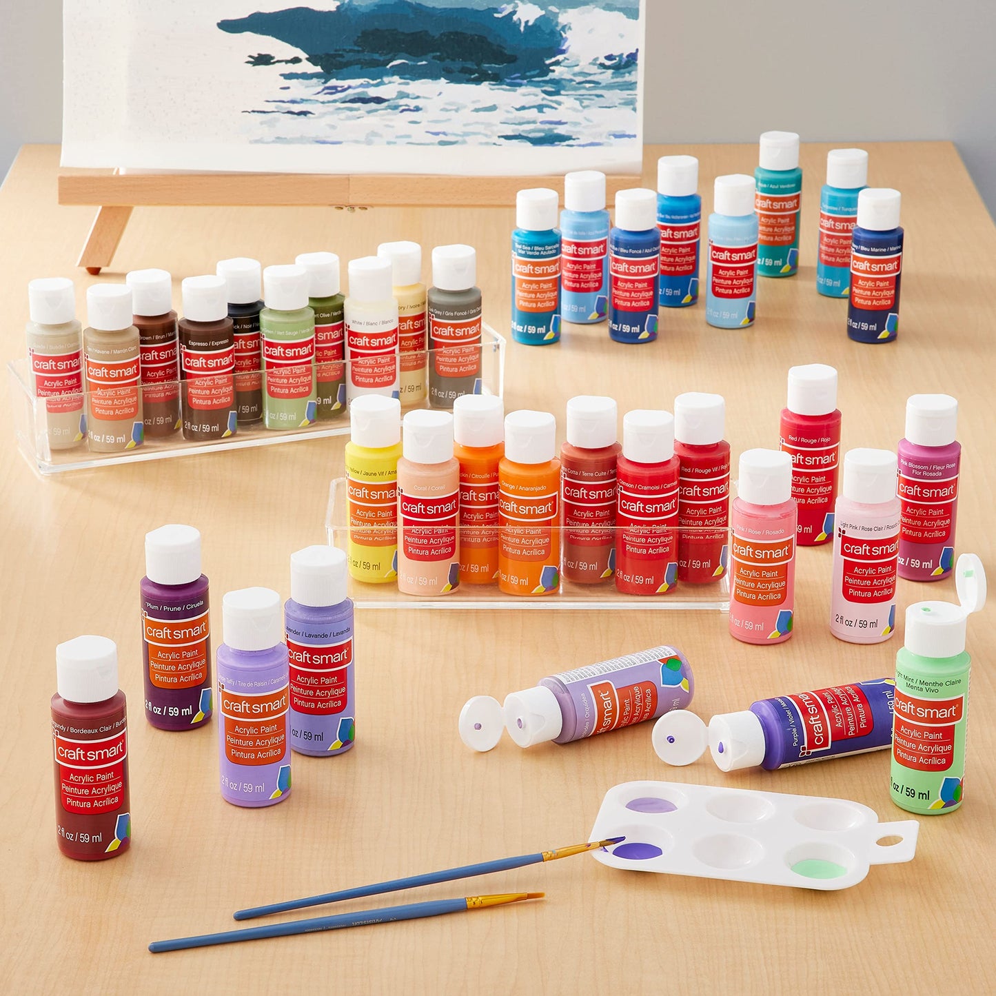 Craft Smart 36 Assorted Acrylic Paint Set - Non-Toxic Paint for Drawing, Painting, Art & Crafts Supplies - 1 Pack