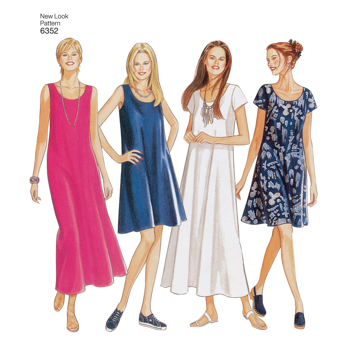 New Look Ladies Easy Sewing Pattern 6352 Dresses in 4 Variations