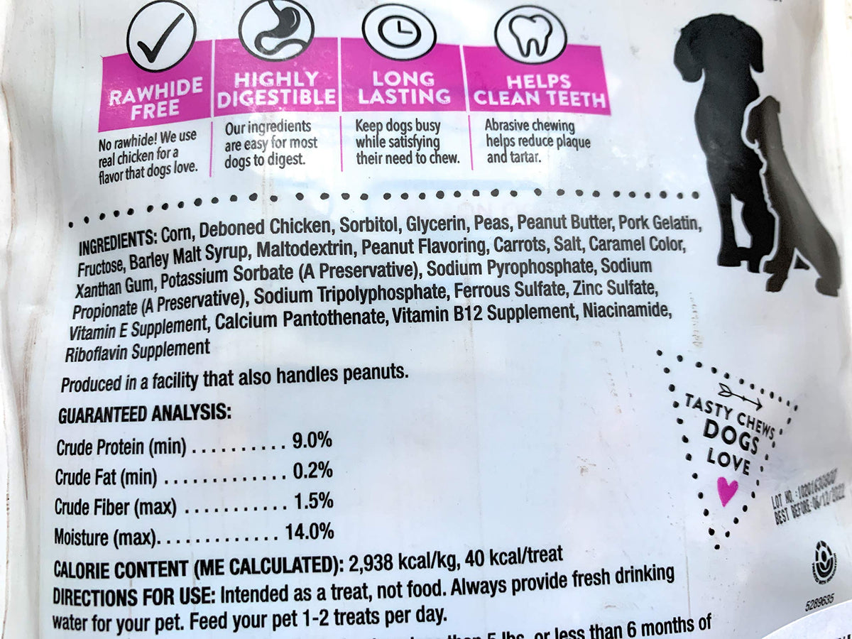 DENTLEY'S Rawhide Free Chicken Wrapped Mini Sticks - Peanut Butter Flavor