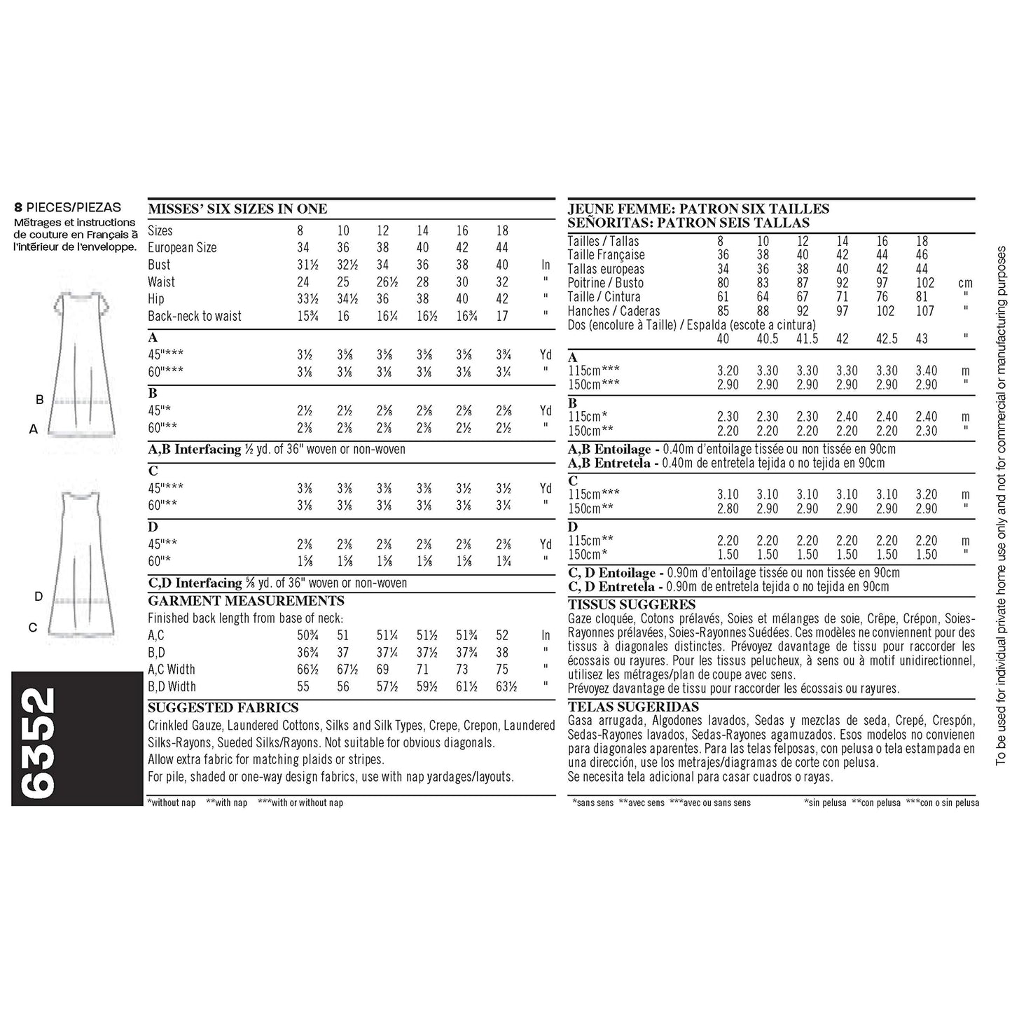 New Look Ladies Easy Sewing Pattern 6352 Dresses in 4 Variations