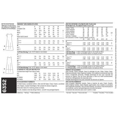New Look Ladies Easy Sewing Pattern 6352 Dresses in 4 Variations